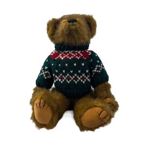 Bear Land Plush Bear‎ Stuffed Animal Green Red Sweater Toy Collectible